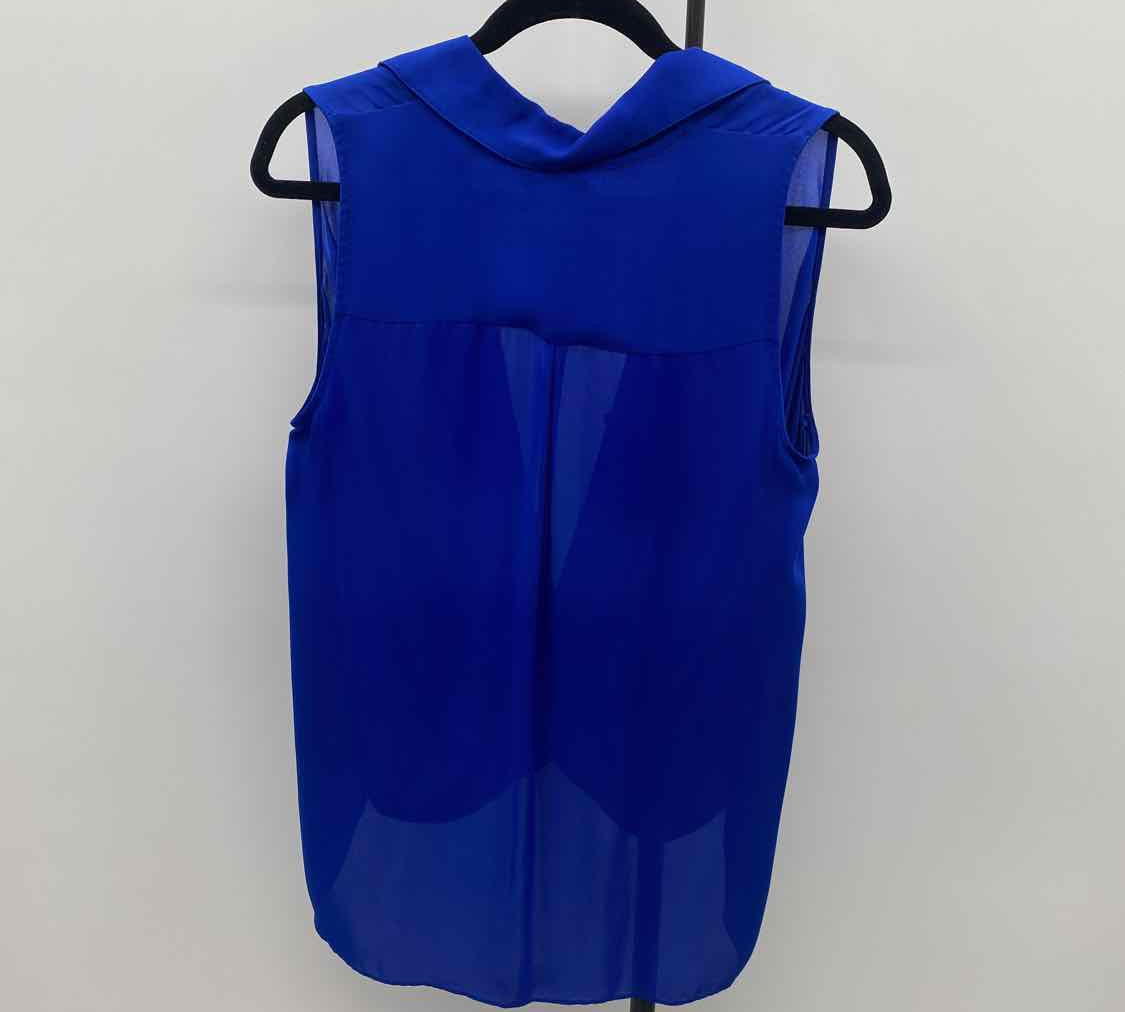 L'Agence Women's Size M Royal Blue Solid Sleeveless Shirt