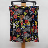 Susan Graver Women's Size 12 Black Floral Skirt