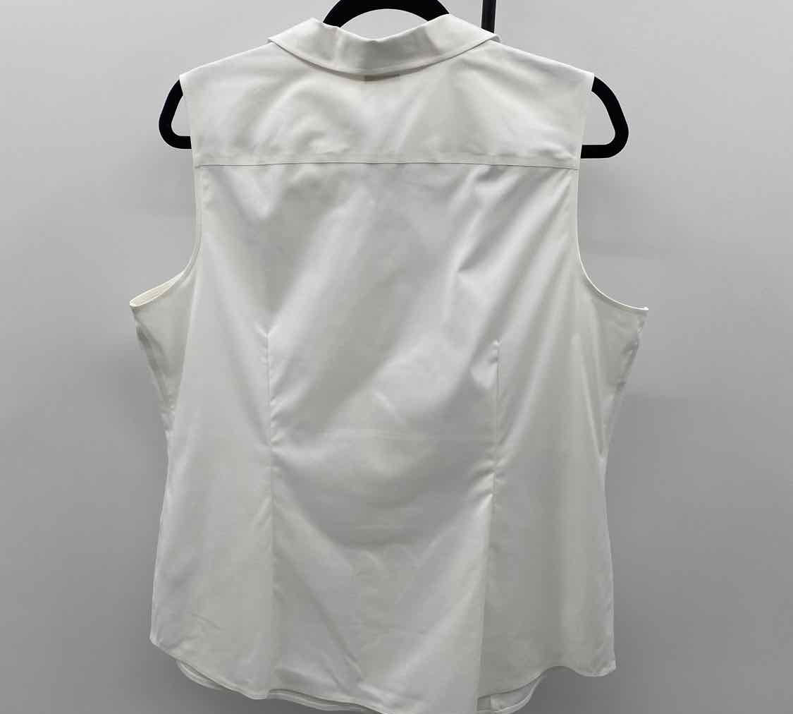 Talbots Women's Size XL White Solid Sleeveless Shirt