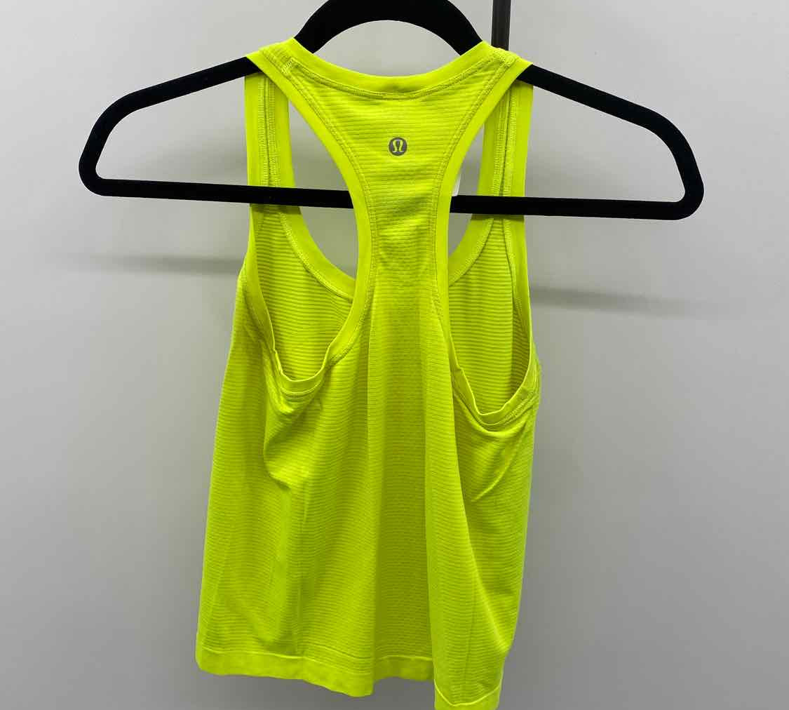 Lululemon Junior's Size S Neon Yellow Stripe Tank