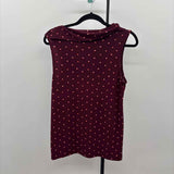 Banana Republic Women's Size M maroon Hearts Sleeveless Shirt