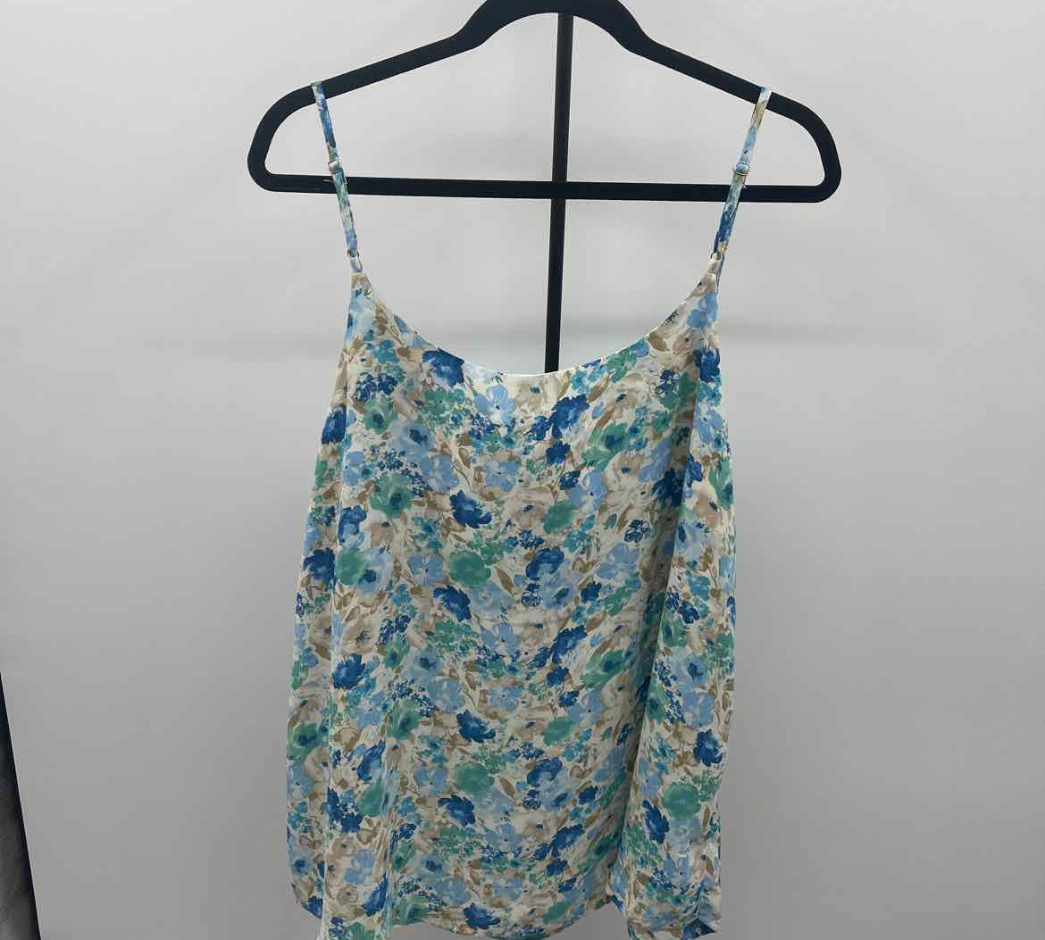 Perch Women's Size 2X Blue Floral Tank