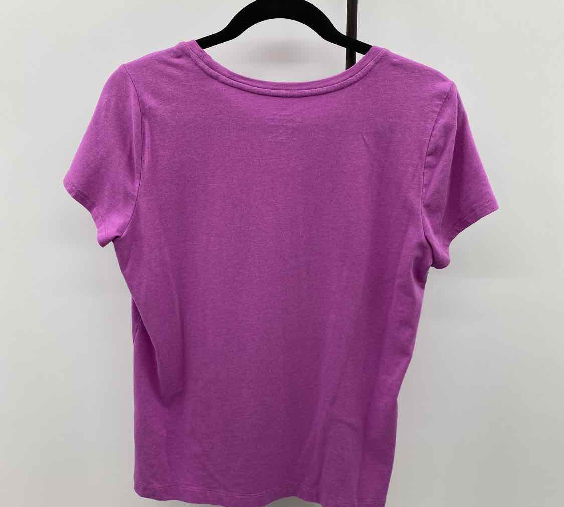 Banana Republic Women's Size M Purple Solid Short Sleeve Shirt
