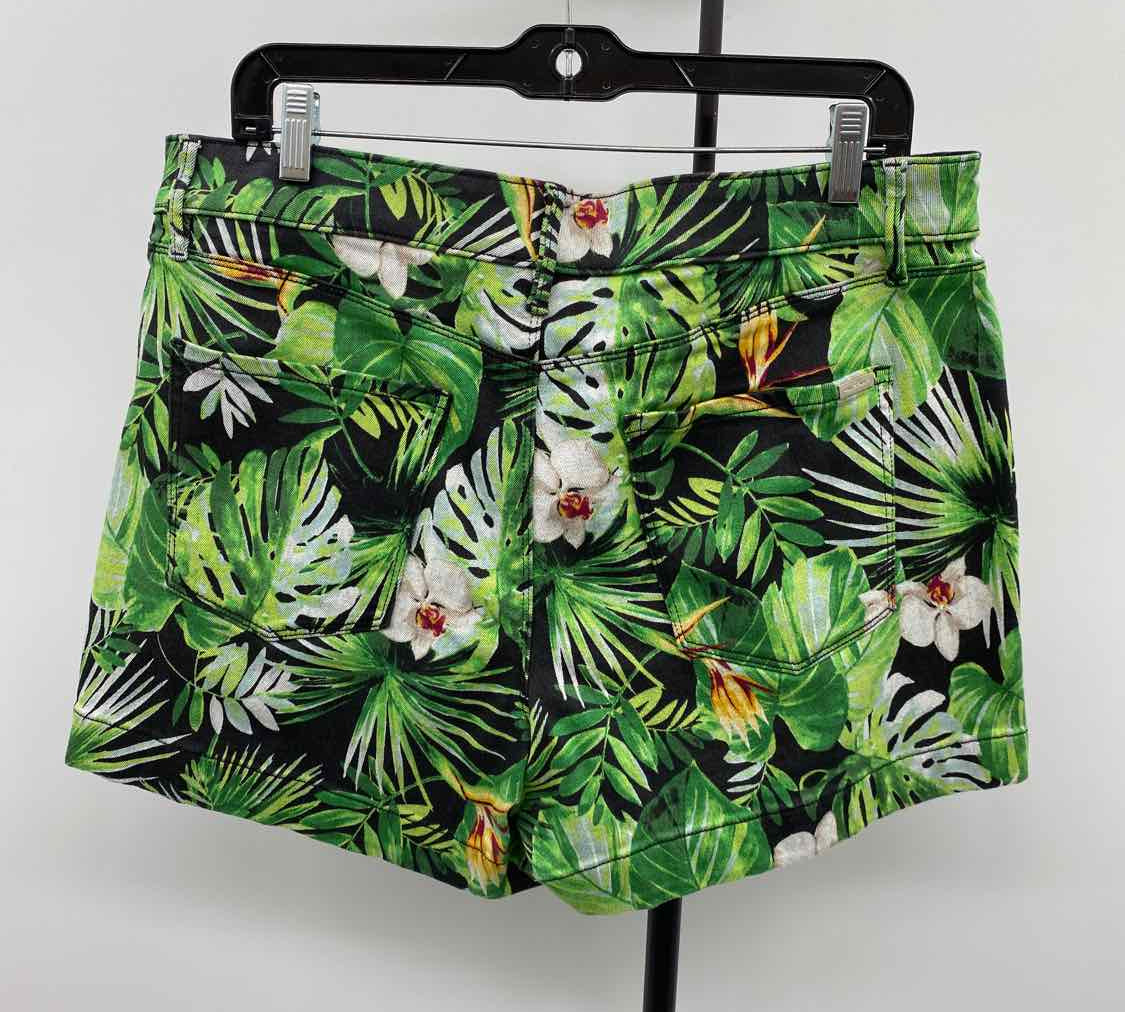 White House Black Market Women's Size 14 Green Floral Shorts