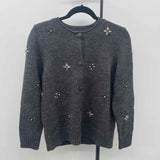 Design Story Women's Size M Charcoal Beaded Cardigan