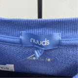 nuuds Women's Size S Blue Solid Sweatshirt