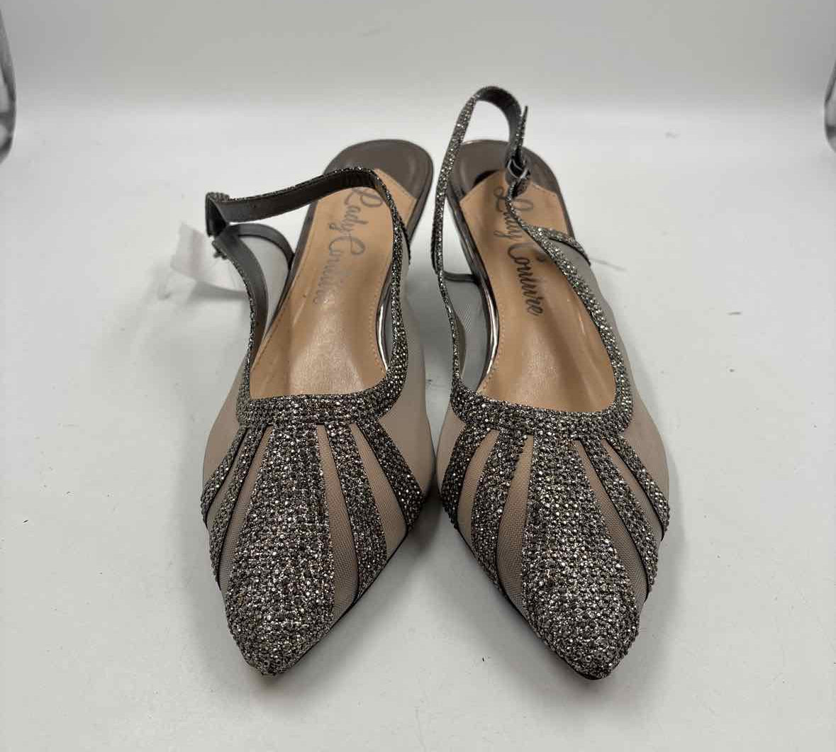 Lady Couture Women's Shoe Size 11 Pewter Shimmer Heels