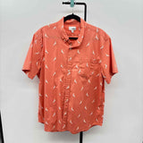 Sonoma Men's Size XL Peach Birds Short Sleeve Shirt