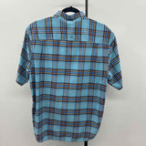 Tommy Bahama Men's Size M Teal Plaid Short Sleeve Shirt