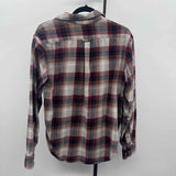 Eddie Bauer Men's Size L Maroon Plaid Long Sleeve Shirt