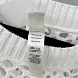 Chico's Women's Size S/M White Open Weave Poncho