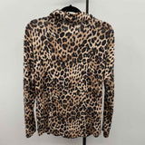 Andrew Marc Women's Size S Brown Animal Print Long Sleeve Shirt