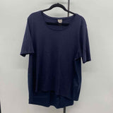 Chico's Women's Size XL Navy Solid Short Sleeve Shirt