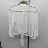 Elan Women's Size S White Open Weave Cardigan