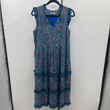 JJill Women's Size 10P Blue Paisley Dress