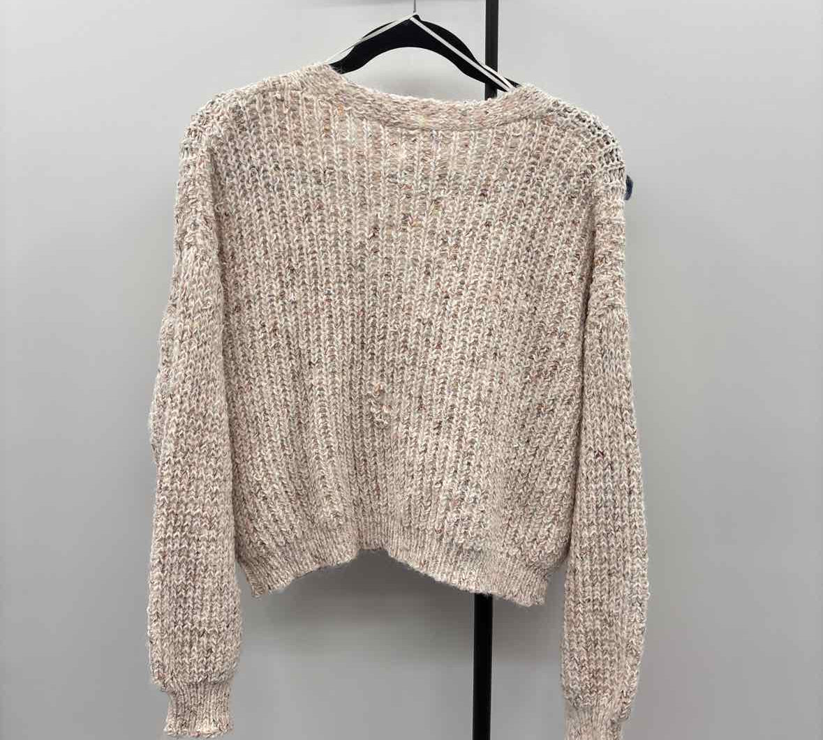 Luna Ivy Women's Size M Oatmeal Floral Cardigan