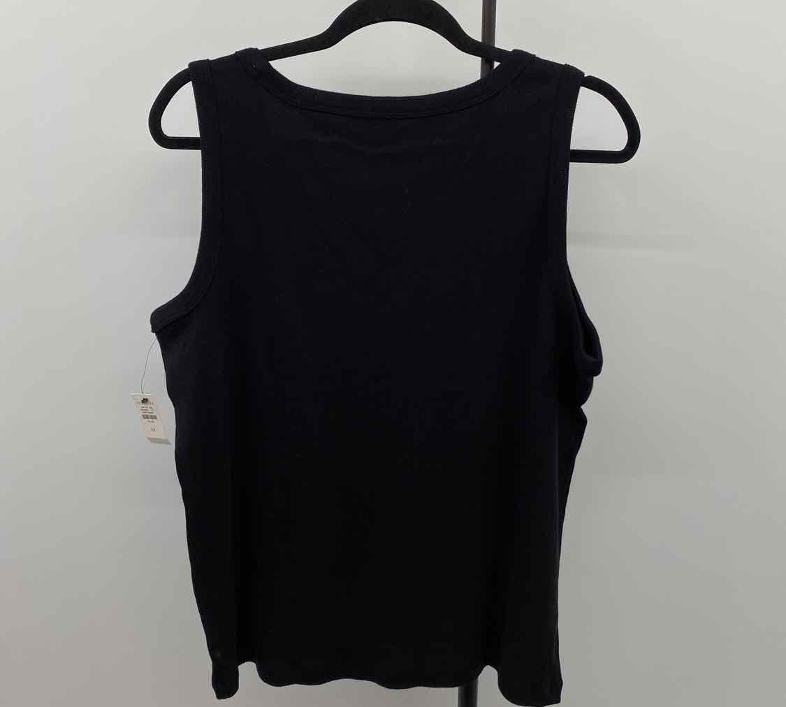 Talbots Women's Size 1X Black Ribbed Sleeveless Shirt