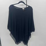Chico's Women's Size S/M Black Solid Poncho