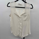 Loft Women's Size S Ivory Solid Sleeveless Shirt