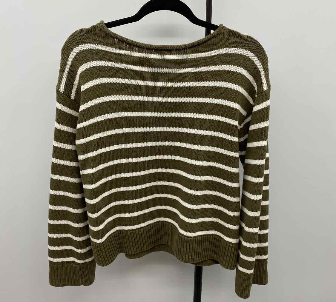 Talbots Women's Size SP Green Stripe Sweater