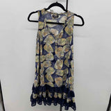 Papillon Women's Size S Navy Leaf Dress