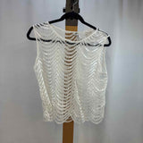 Andree Women's Size L White cutouts Sleeveless Shirt
