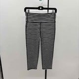Athleta Women's Size 6 Black Stripe Leggings