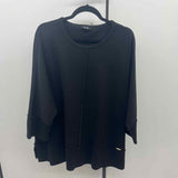 Jones New York Women's Size 2X Black Solid Long Sleeve Shirt