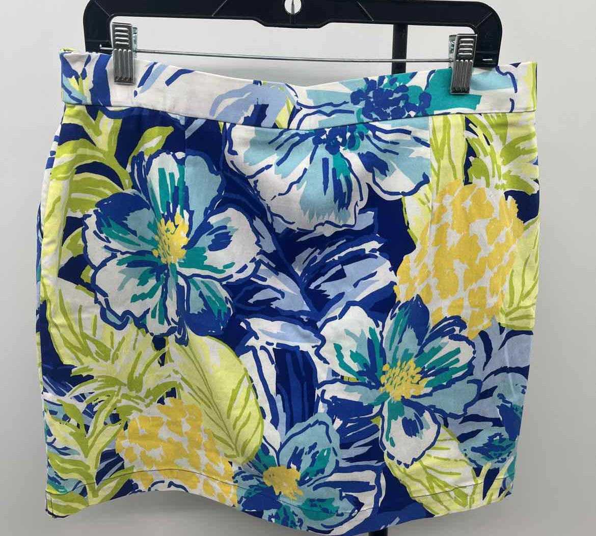 Rafaella Women's Size 14 Blue Floral Skirt