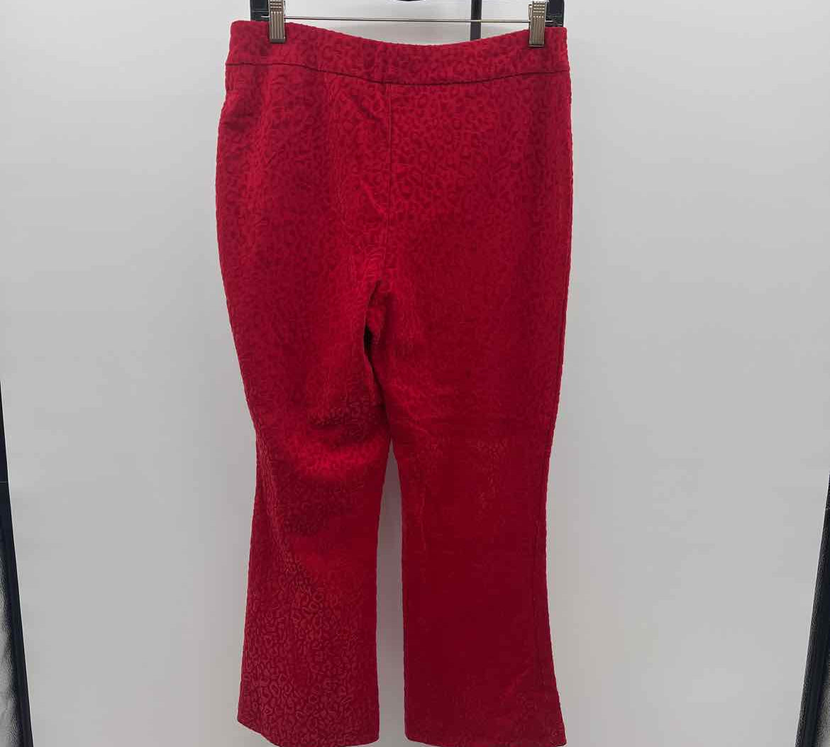 Nanette Leopore Women's Size 10 Red Animal Print Pants