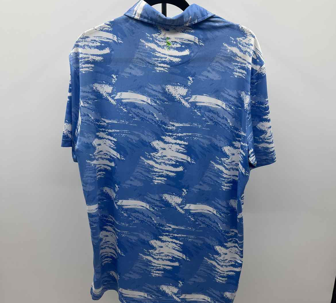 Tailor Byrd Men's Size L Blue Abstract Short Sleeve Shirt