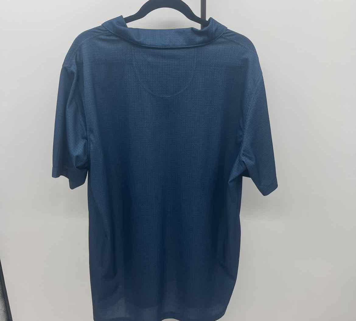 Pebble Beach Men's Size XL Navy Textured Short Sleeve Shirt