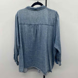 Maurice's Women's Size 2X Blue Textured Long Sleeve Shirt