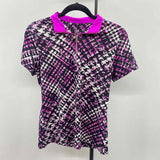 Tail Women's Size M Magenta Abstract Short Sleeve Shirt