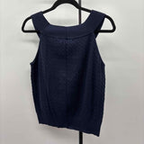 Tommy Hilfiger Women's Size XL Navy Cable Knit Sleeveless Shirt