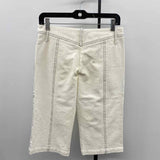BCBG Women's Size 4 Ivory Solid Capris