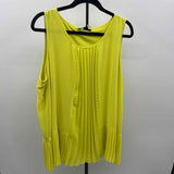 Relativity Women's Size 1X Yellow Solid Sleeveless Shirt