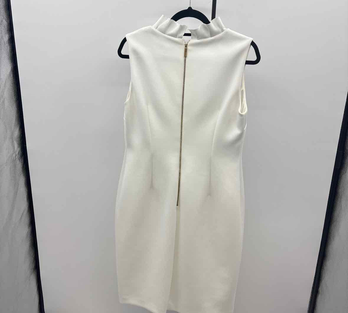 Calvin Klein Women's Size 12 White Solid Dress