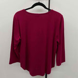 Cupio Women's Size XL Cranberry Solid Long Sleeve Shirt