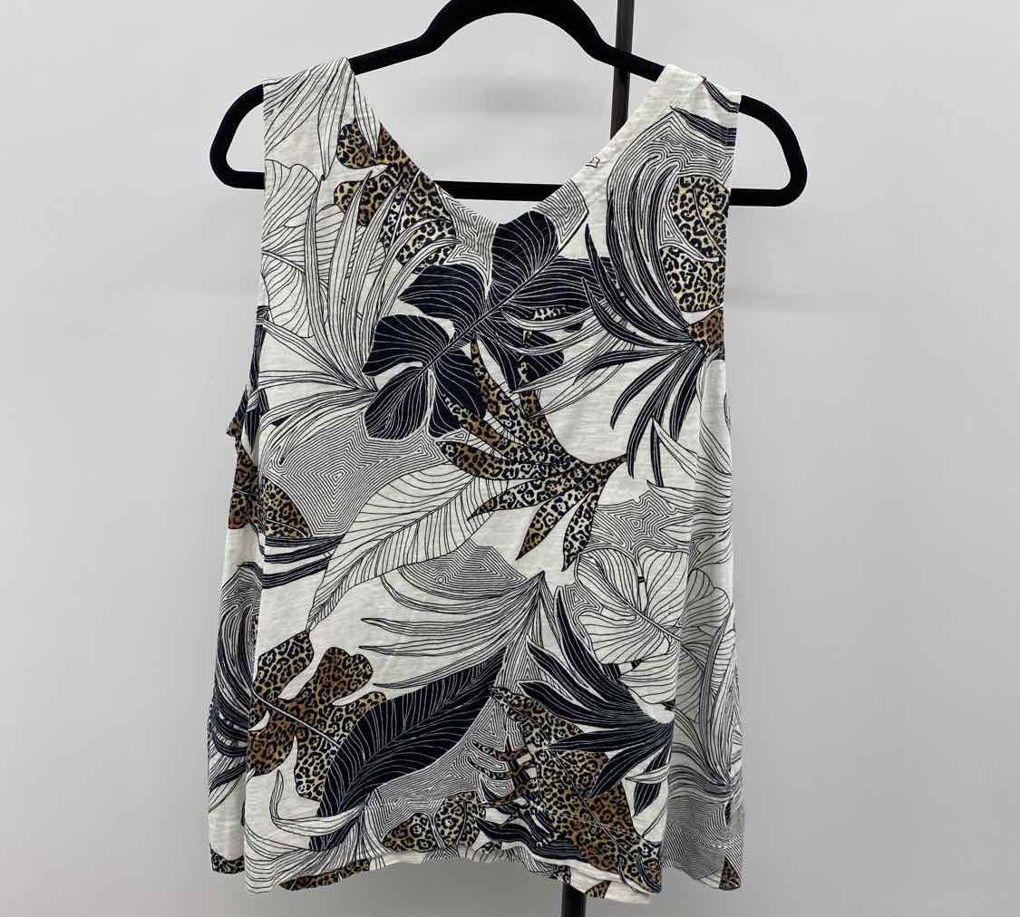 Chico's Women's Size XL Black Animal Print Sleeveless Shirt