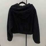Lovepoem Women's Size L Black Plush Jacket