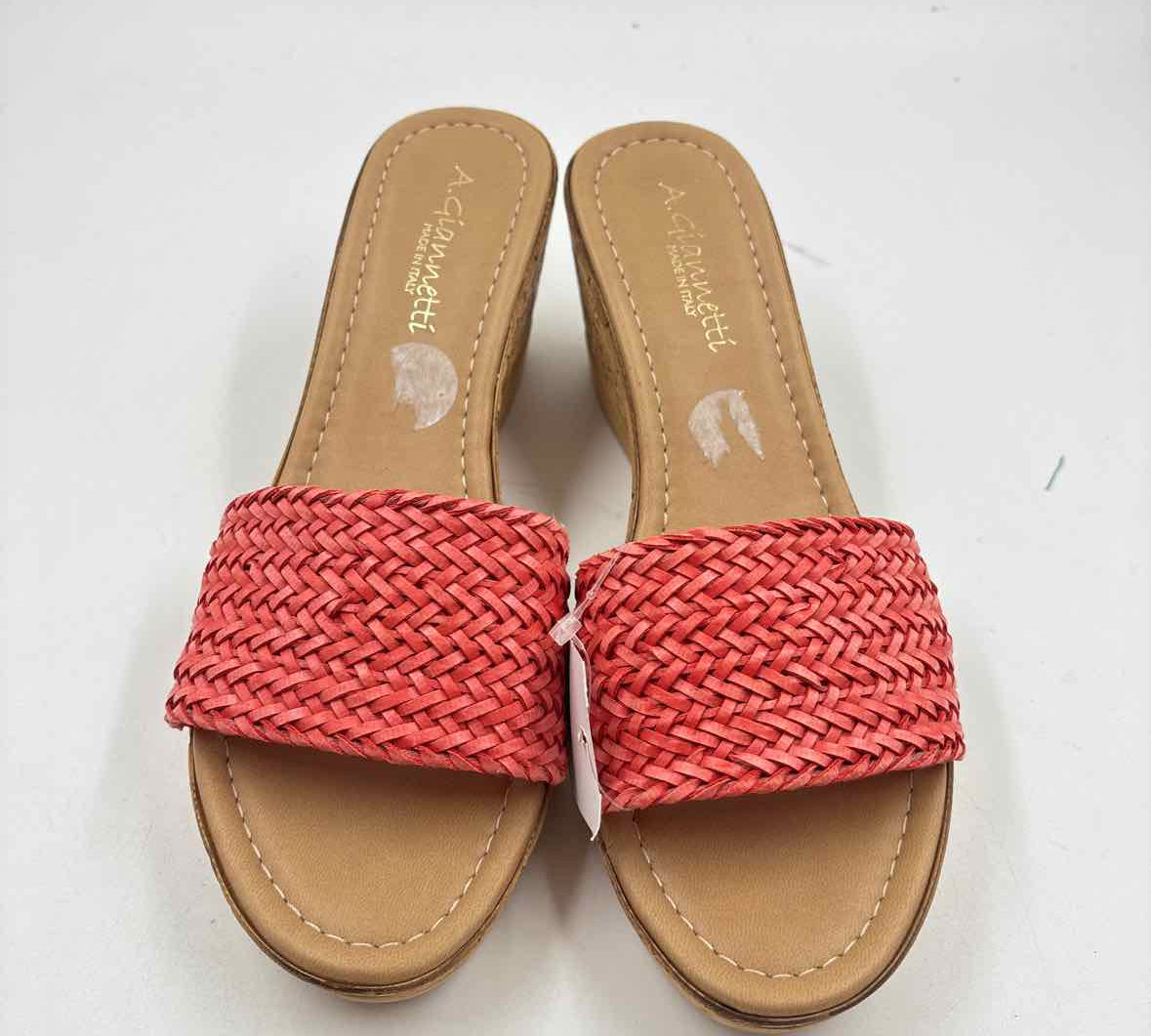 A. Giannetti Women's Shoe Size 7.5 Red Woven Sandals