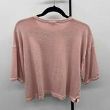 Madewell Junior's Size M Pink Solid Short Sleeve Shirt
