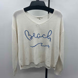 no comment Women's Size M White Words Sweater