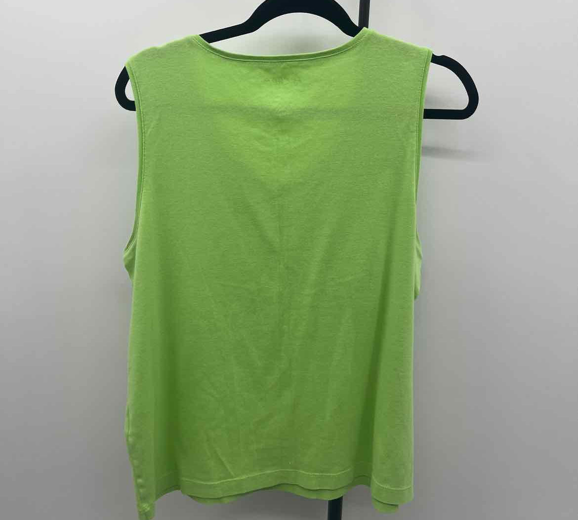 Chico's Women's Size XL Green Solid Sleeveless Shirt