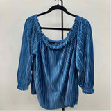 Banana Republic Women's Size XL Blue Ribbed Long Sleeve Shirt