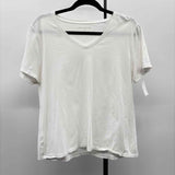 Ann Taylor Women's Size L White Solid T-Shirt