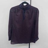 J Crew Women's Size XS Navy dotted Long Sleeve Shirt
