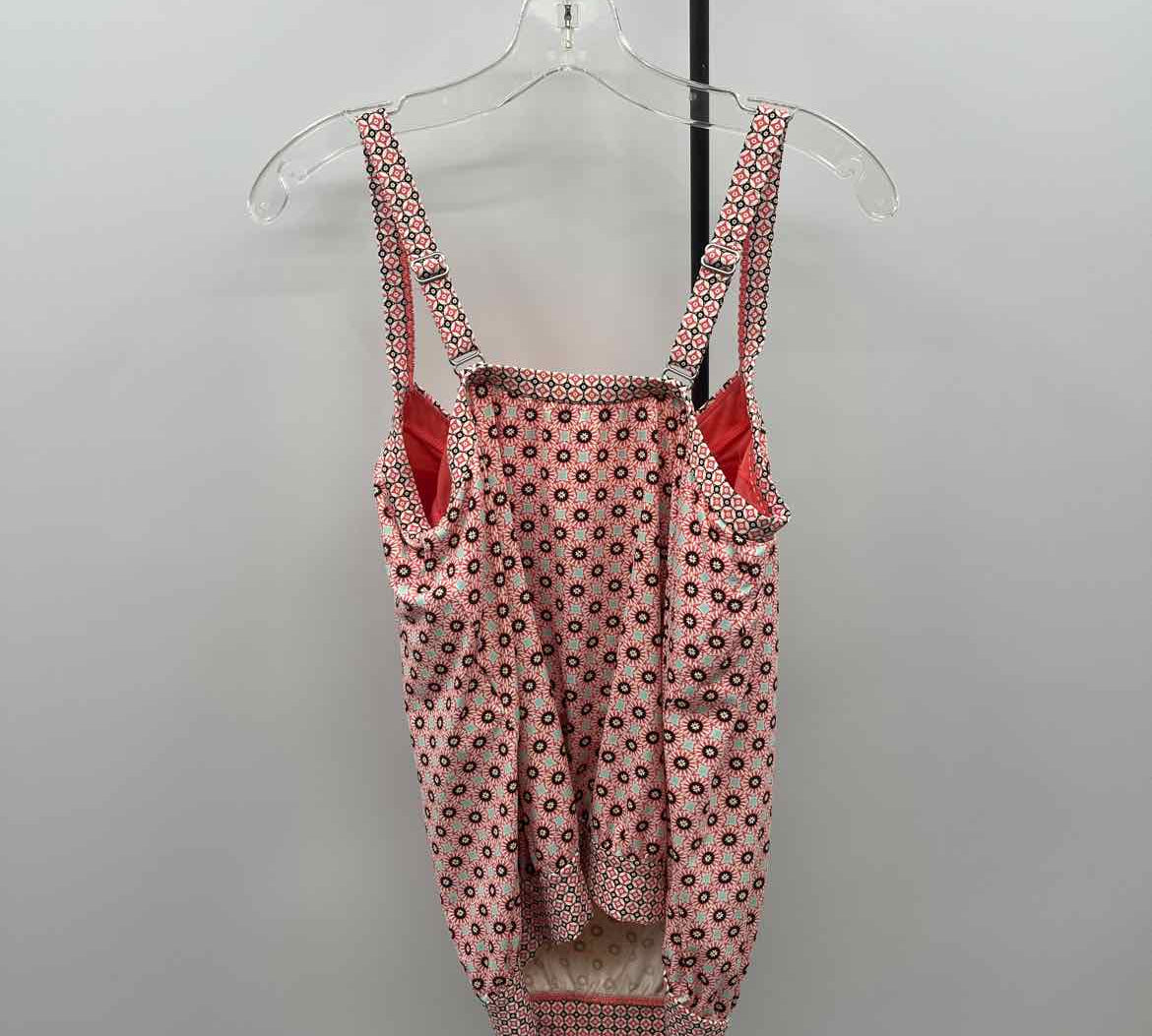 Lands End Women's Size 12 Peach Floral Swimsuit - Separate