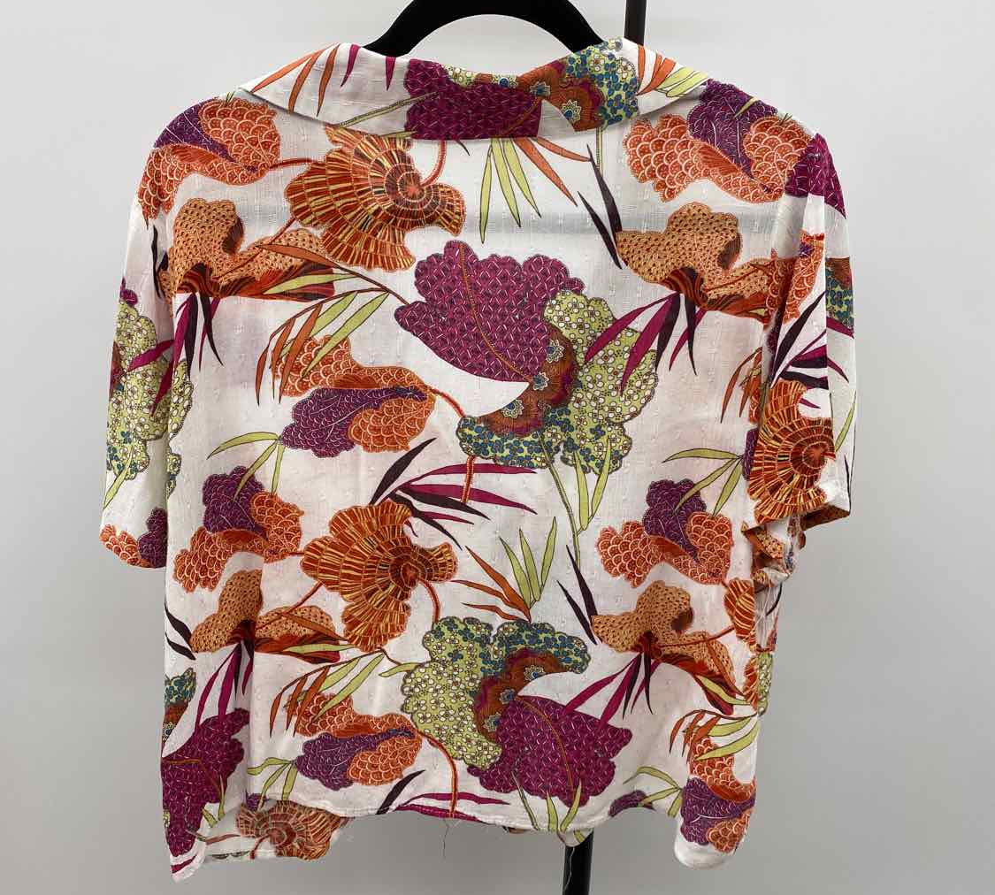 Rachel Zoe Women's Size XL Multi-Color Floral Short Sleeve Shirt